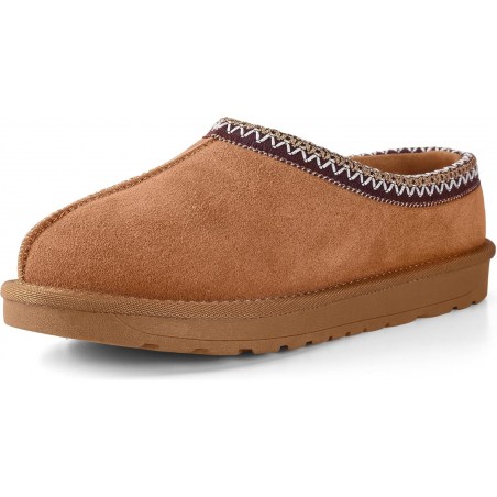 Damen Slipper Plateau Ministiefel Hausschuhe Schlupfschuhe Fellfleece gefüttert Wildleder Bequem Fellfleece gefüttert Kurze Stiefeletten