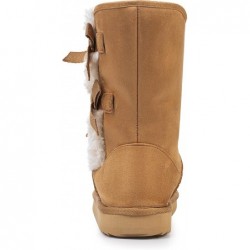 KRABOR Damen Schneestiefel aus Wildleder, halbhohe Winterschuhe mit seitlichen Schleifen