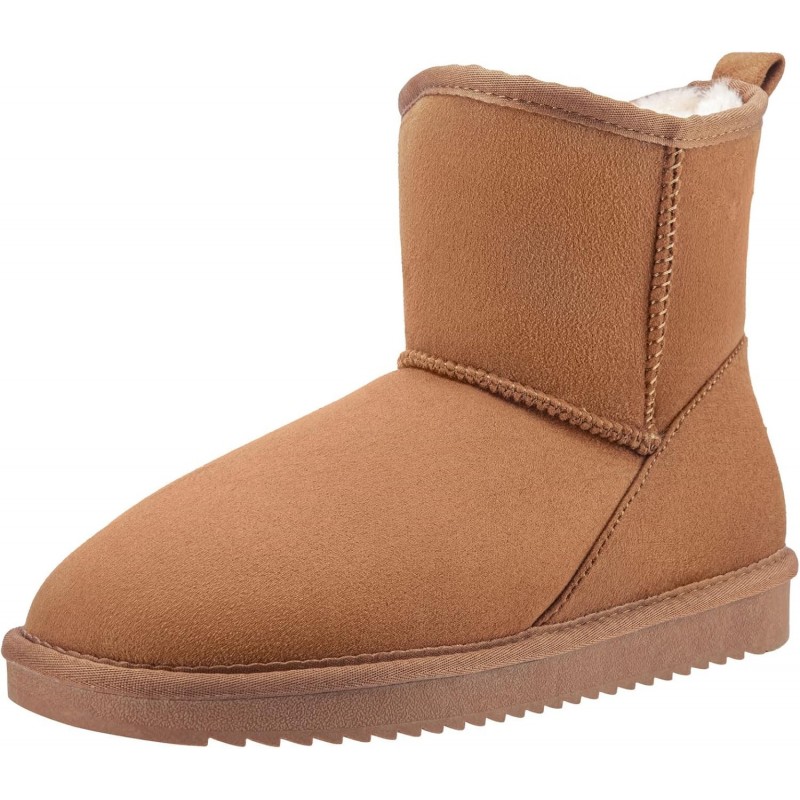 CAMEL CROWN Herren Pelz Schneestiefel Warme Schlupfstiefel Winterstiefel Klassische Kurze Ministiefel Bequeme Hausschuhe Stiefel für Männer