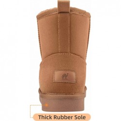 CAMEL CROWN Herren Pelz Schneestiefel Warme Schlupfstiefel Winterstiefel Klassische Kurze Ministiefel Bequeme Hausschuhe Stiefel für Männer