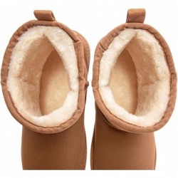 CAMEL CROWN Herren Pelz Schneestiefel Warme Schlupfstiefel Winterstiefel Klassische Kurze Ministiefel Bequeme Hausschuhe Stiefel für Männer