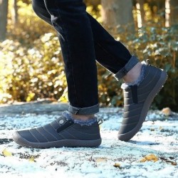 Eagsouni Damen Herren Schneestiefel Winterschuhe Schlupfstiefeletten Rutschfest Wasserabweisend Komplett Fellgefüttert Outdoor Sneaker