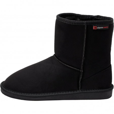 Alpine Swiss Laura Damen Klassische kurze Winterstiefel mit Sherpa-Futter, warme, bequeme Schuhe