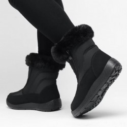 Cheval Winter-Schneestiefel für Damen, warme Stiefeletten mit Fellfutter, rutschfeste, wasserdichte und bequeme kurze Stiefel für den Außenbereich, Botas De Invierno Para Mujert