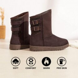 FRACORA Damen Winter-Schneestiefel, Pelzgefütterte Stiefel, warme Winterstiefel mit halbhoher Wadenhöhe für Frauen