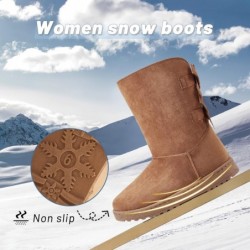 Uoidru Damen Winterstiefel für Stiefel Halbhohe Stiefel Flauschige Schneestiefel Pelzgefütterte Stiefeletten Warme Stiefel