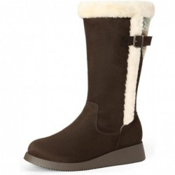 DREAM PAIRS Damen Winterstiefeletten, wadenlang, modisch, pelzig, warm, hohe Stiefel