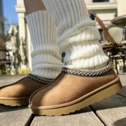 Damen-Hausschuhe, Plateau-Ministiefel für Damen, Wildleder, rutschfeste Hausschuhe für drinnen und draußen, bequeme, mit Fellfleece gefütterte Sneakers, kurze Stiefelette