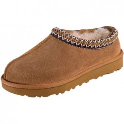 Damen Slipper Slipper für Damen aus Wildleder für drinnen und draußen, bequem, mit Fell und Fleece gefüttert, kurzer Mini-Stiefel, Tasman-Hausschuhe