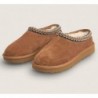 Damen Slipper Slipper für Damen aus Wildleder für drinnen und draußen, bequem, mit Fell und Fleece gefüttert, kurzer Mini-Stiefel, Tasman-Hausschuhe