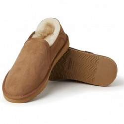 Fireside by Dearfoams Herren-Slipper Hobart aus Shearling mit geschlossener Rückseite