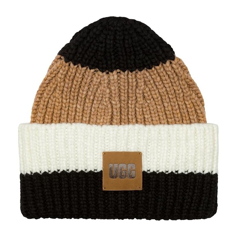 UGG Damen Chunky Rib Beanie W Logo,Chestnut Multi