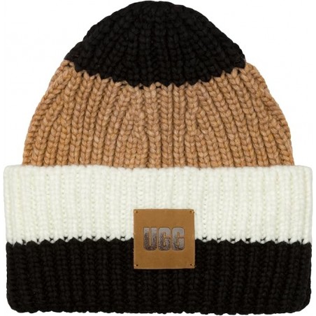 UGG Damen Chunky Rib Beanie W Logo,Chestnut Multi