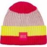 UGG Damen Chunky Rib Beanie W Logo,Cerise Multi