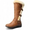 DREAM PAIRS Damen Winterstiefel mit Fellfutter und Reißverschluss, kniehoch