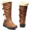 DREAM PAIRS Damen Winterstiefel mit Fellfutter und Reißverschluss, kniehoch