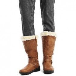 DREAM PAIRS Damen Winterstiefel mit Fellfutter und Reißverschluss, kniehoch