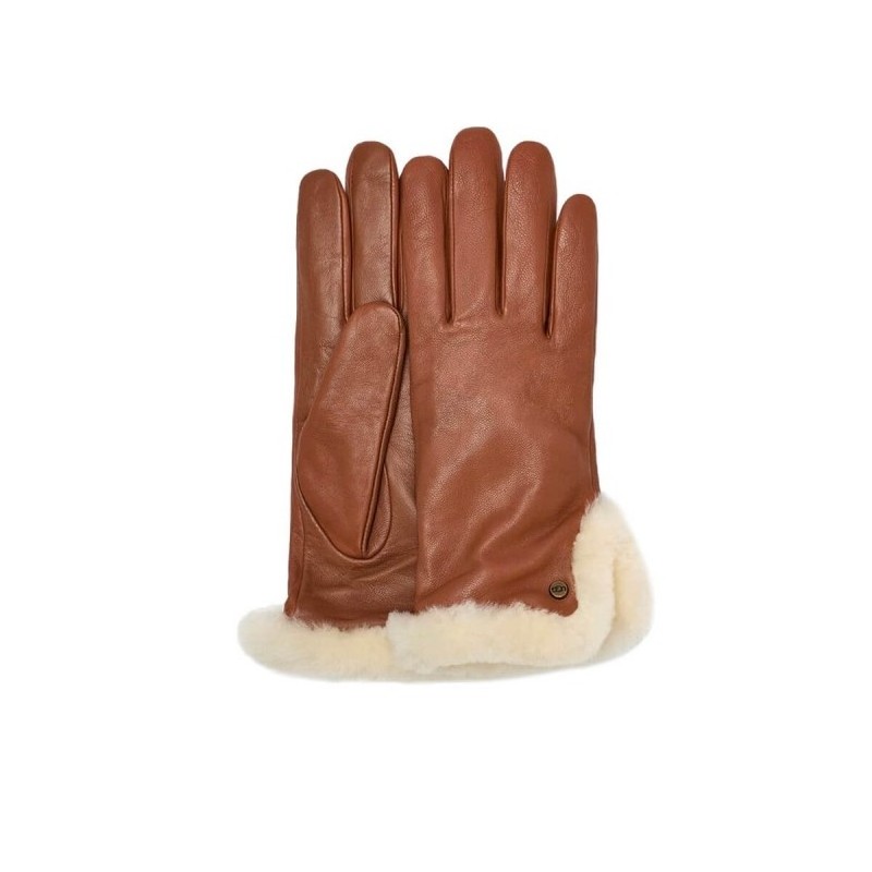 UGG leather sheepskin chestnut gloves