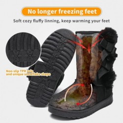 Witwatia Winter-Schneestiefel für Damen, wadenlang, warme Stiefel mit Fellfutter, modische Schlupfstiefeletten