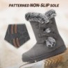 Iarus Damen-Winterstiefel, mittelhohe Schneestiefeletten, warmes Fellfutter, bequeme Pelzstiefel für Damen