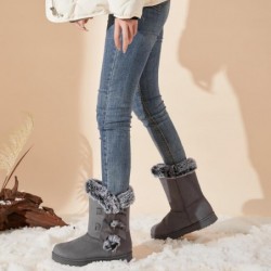 Iarus Damen-Winterstiefel, mittelhohe Schneestiefeletten, warmes Fellfutter, bequeme Pelzstiefel für Damen