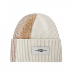 UGG Colorblock Logo Patch Beanie Hat,Beige