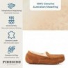 Fireside by Dearfoams Herren-Mokassin-Slipper Melbourne aus Lammfell mit breiten Breiten