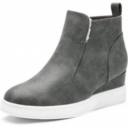 DREAM PAIRS Damen Slipper High Top Wedge Sneakers mit verstecktem Absatz Plateau Wedgie Ankle Booties