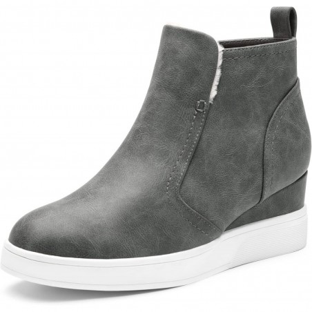 DREAM PAIRS Damen Slipper High Top Wedge Sneakers mit verstecktem Absatz Plateau Wedgie Ankle Booties