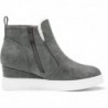 DREAM PAIRS Damen Slipper High Top Wedge Sneakers mit verstecktem Absatz Plateau Wedgie Ankle Booties