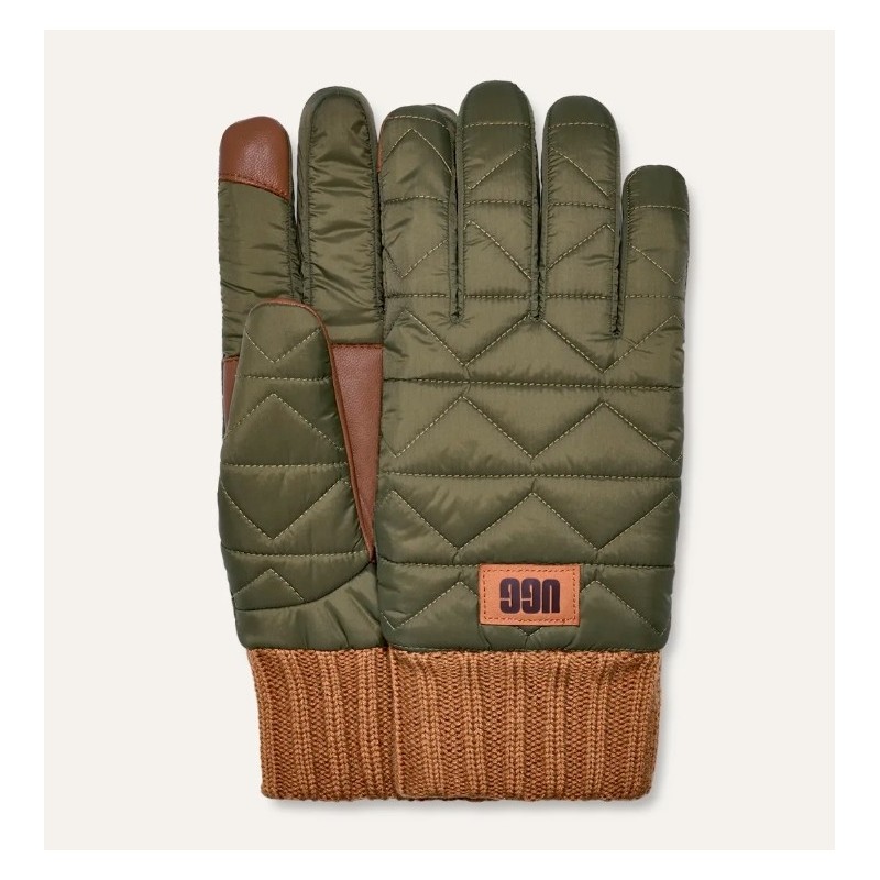 Herren Gesteppte Handschuhe in Olive