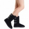 DREAM PAIRS Damen Winterstiefeletten mit mittelhoher Wadenhöhe, modische FuzzyChic-Schnallenstiefeletten