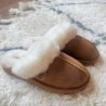 EZ Feet Damen Shearling Scuffs Flauschige, atmungsaktive Slipper