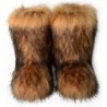 ZSGYCHCY Damen Kunstpelzstiefel Winter Fuzzy Flauschige Warme Pelzige Schneestiefel Flache Schuhe