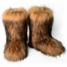 ZSGYCHCY Damen Kunstpelzstiefel Winter Fuzzy Flauschige Warme Pelzige Schneestiefel Flache Schuhe