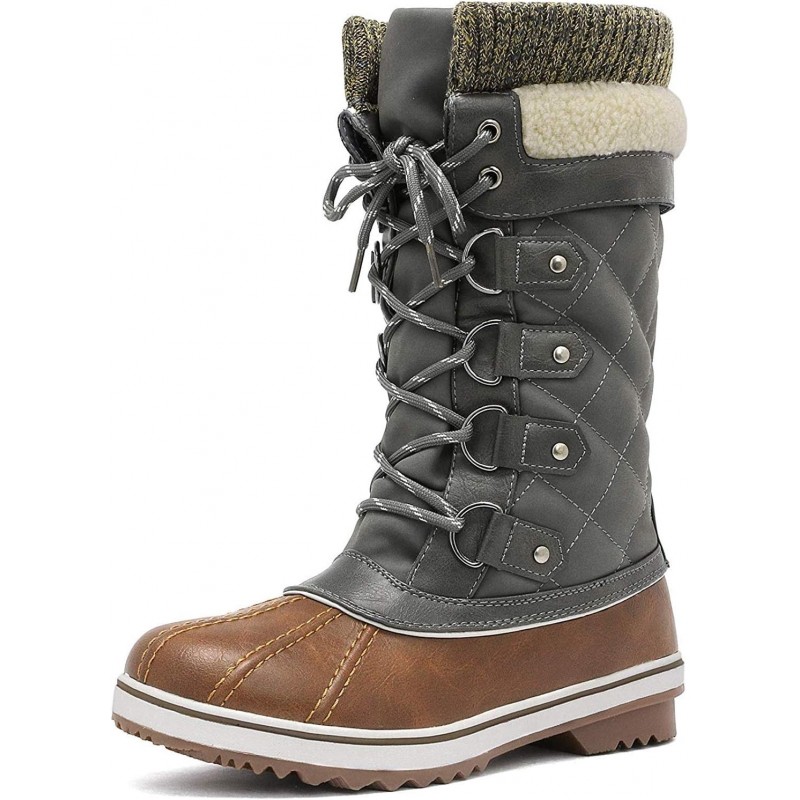 DREAM PAIRS Damen Winterstiefel mit mittelhoher Wadenlänge, wasserdicht