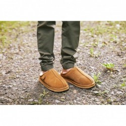 Fireside by Dearfoams Herren-Clogs mit Grafton-Lammfell-Futter für drinnen und draußen