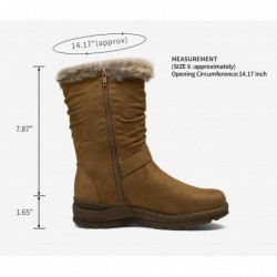 Vepose Damen Stiefeletten mit halbhoher Wadenlänge, Wildleder, Slouch-Schneestiefeletten, Schuhe für den Außenbereich