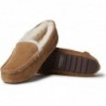 Dearfoams Damen-Mokassin-Slipper – Fireside Mel Hausschuhe mit echtem Lammfell und kuscheligem Memory Foam