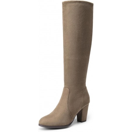 DREAM PAIRS Damen Stiefel mit klobigem Absatz, kniehoch und höher