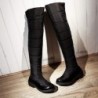 MIOKE Damen Winter Overknee-Schneestiefel mit Oberschenkelhöhe, wasserdicht, regenfest, warm, mit Fell gefüttert, breiter Schaft