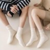 3 Paar Crew-Socken für Damen, süße Herbst-Strick-Baumwollsocken, gehäkelte ästhetische lange Slouch-Socken, Geschenke für Frauen