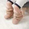 KIDSUN Babyschuhe für Jungen und Mädchen, kuschelige Fleece-Stiefel für Neugeborene, bleiben an den Füßen, warme Winterschuhe mit rutschfester Sohle