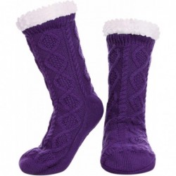 LINEMIN Damen-Hausschuhsocken, warme Wintersocken mit Fleecefutter, gemütlich, weich, dick, flauschig, rutschfest, Weihnachtssocken für den Innenbereich