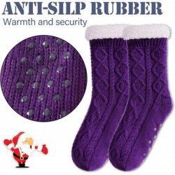 LINEMIN Damen-Hausschuhsocken, warme Wintersocken mit Fleecefutter, gemütlich, weich, dick, flauschig, rutschfest, Weihnachtssocken für den Innenbereich