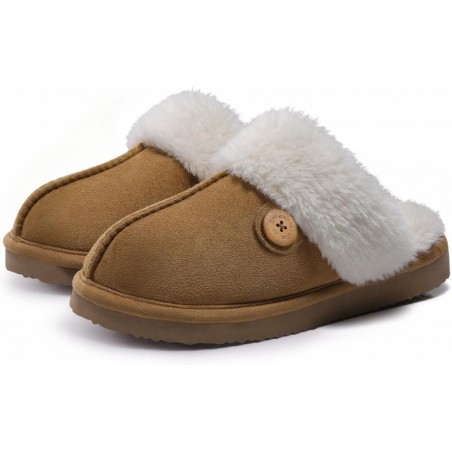 Litfun Fuzzy-Hausschuhe für Damen mit Memory Foam, flauschige Winter-Hausschuhe für drinnen und draußen