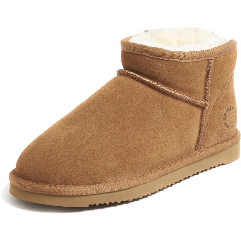 Fireside by Dearfoams Damen Riverland Mini-Stiefelette mit Shearling-Pelzfutter und Plateau-Slipper