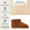 Fireside by Dearfoams Damen Riverland Mini-Stiefelette mit Shearling-Pelzfutter und Plateau-Slipper