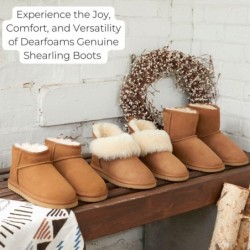 Fireside by Dearfoams Damen Riverland Mini-Stiefelette mit Shearling-Pelzfutter und Plateau-Slipper