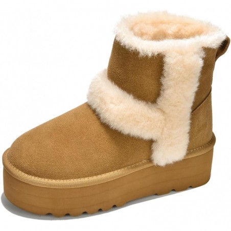 Project Cloud Winterstiefel aus echtem Wildleder für Damen – Memory Foam-Stiefel und Plateauschuhe für Damen